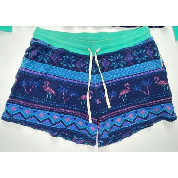 CHUBBIES Lounge Set Mens Medium Multicolor Flamingo Thermal Loungewear Pajamas - Picture 3 of 13